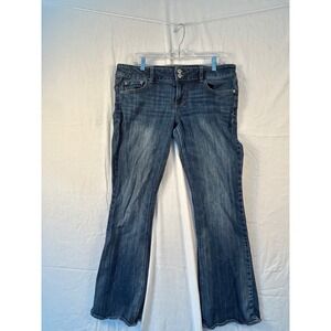 American Eagle Artist Flare Jeans Medium Wash Stretch  Womens 14 Regular #2236